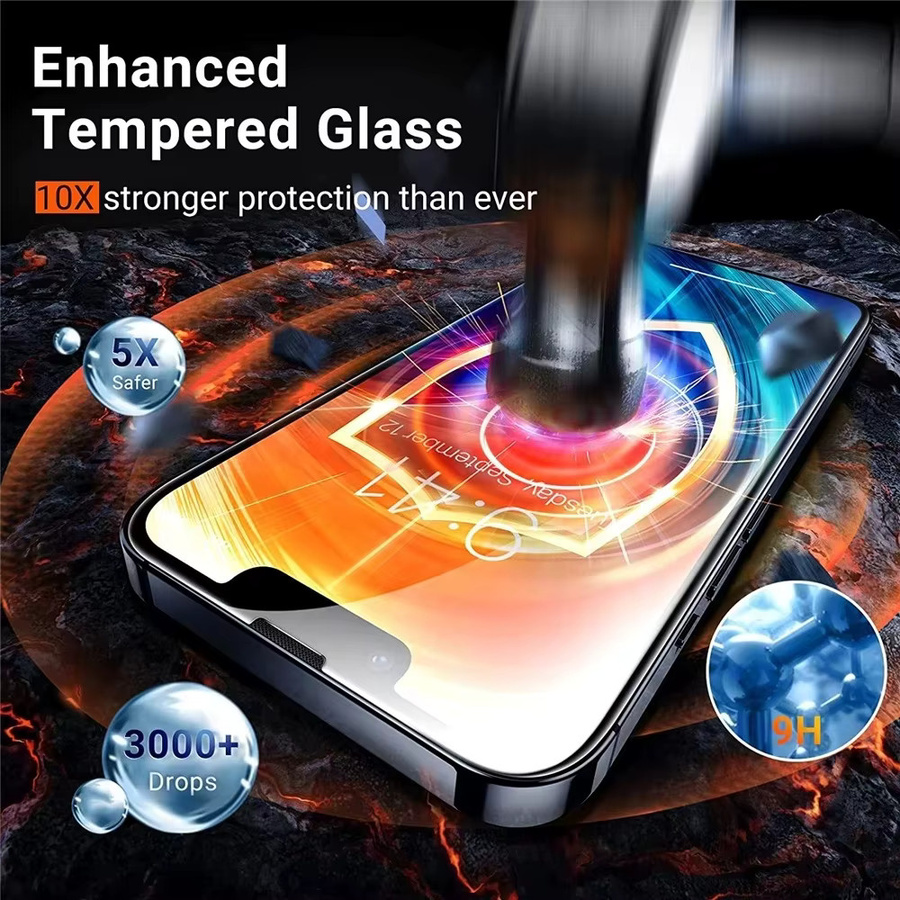 Vollflächiger Displayschutz aus gehärtetem Glas für Apple iPhone Modelle, transparent - Bild 4