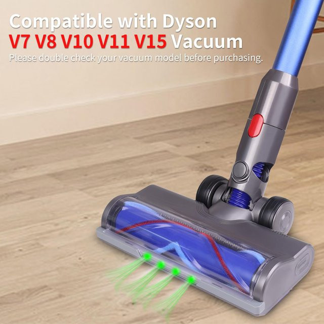Dyson Ersatz-Saugkopf mit grüner LED-Beleuchtung und Rollenbürste für V7 V8 V10 V11 V15 in Schwarz und Grau - Bild 1