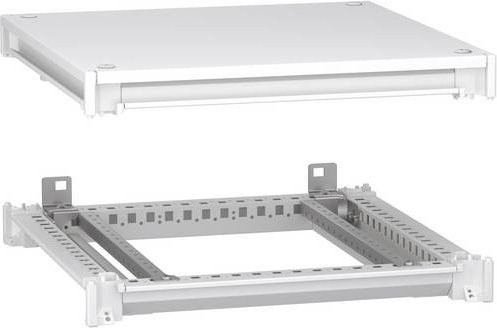 Schneider Electric NSYSFNC55ED PrismaSeT 6300 Unterer und oberer Rahmen für elektrische Gehäuse, Grau/Weiß, B: 500 mm, T: 500 mm - Bild 1