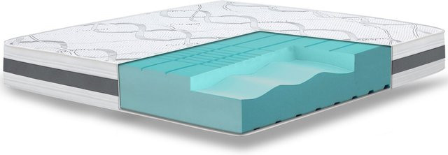 The White Stone Orthopädische Matratze in Weiß, H3 Mittlere Härte, mit atmungsaktivem und antibakteriellem Gewebe, B/T/H: 155 x 200 x 16 cm - Bild 1