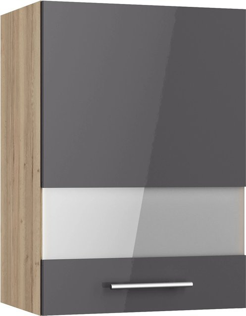 Optifit Küchen-Oberschrank Jonte984 mit Glassegment in Anthrazit-Wildeiche, Breite: 50 cm, Höhe: 70,4 cm, Tiefe: 34,9 cm - Bild 1