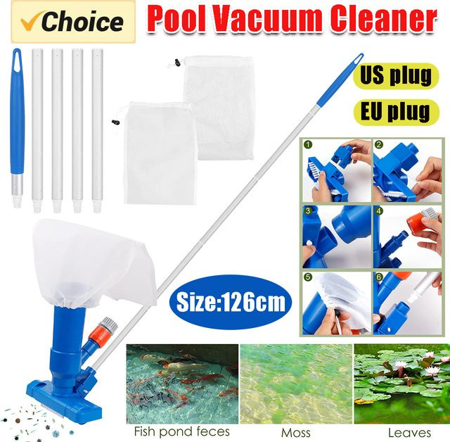 Schwimmbad Staubsauger Kit zur Poolreinigung mit Bodennetz und Filter für kleine Pools, Länge: 1,26 m - Bild 1