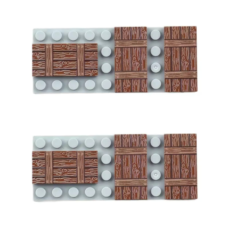 SixBricks 87079 Bedruckte Holzmaserung Box-Board-Muster Bausteine, 10-teiliges Set - Bild 1