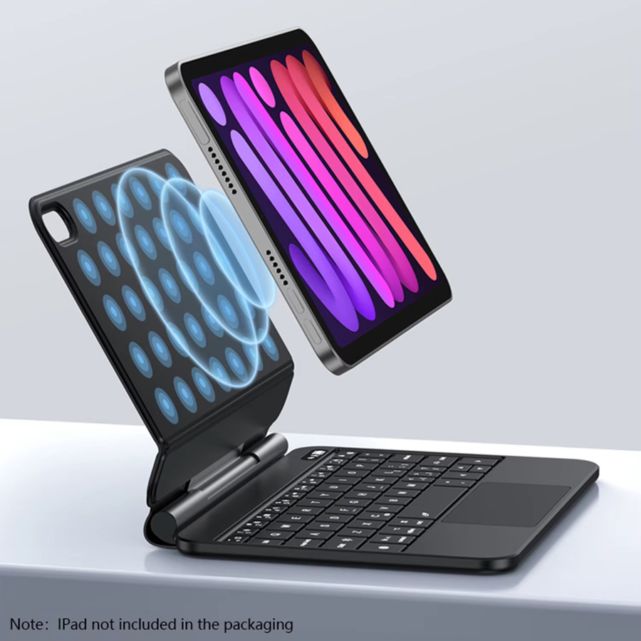 AJIUYU TouchPad-Tastatur für iPad Mini 6 und Mini 7, magnetische Hülle mit Smart Multi-Touch-Trackpad, Folio Cover, 8,3 Zoll - Bild 2