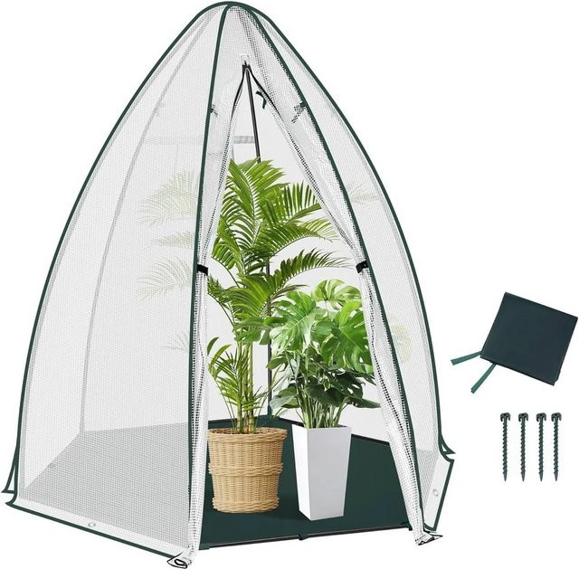 WOLTU Gewächshaus aus PE mit Stahlrohr als Winterschutz für Garten Balkon und Terrasse, Weiß, B: 160 cm, T: 180 cm - Bild 1