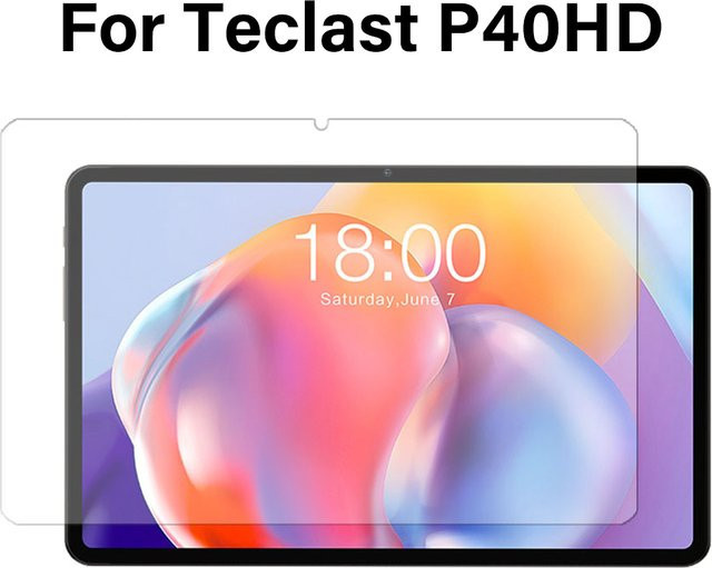Teclast P40HD Displayschutzfolie aus gehärtetem Glas, 10,1 Zoll, transparent, kratzfest und blasenfrei - Bild 1
