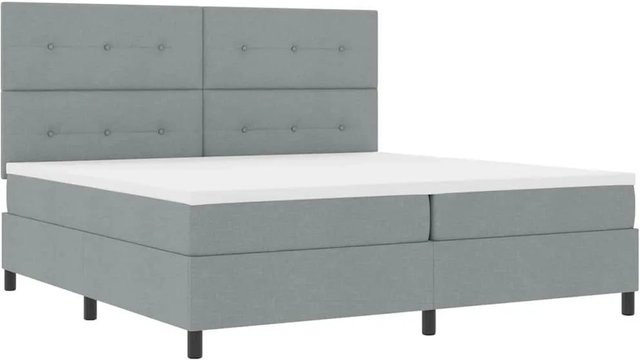 vidaXL Boxspringbett mit Matratze und Taschenfederkern in Hellgrau, B/T: 200 x 200 cm - Bild 1