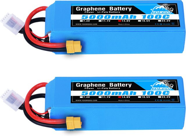 Yewoo Graphene Lipo 4S Batterie, 14,8 V 5000 mah XT60 100C, 1/2 Pack - Bild 1