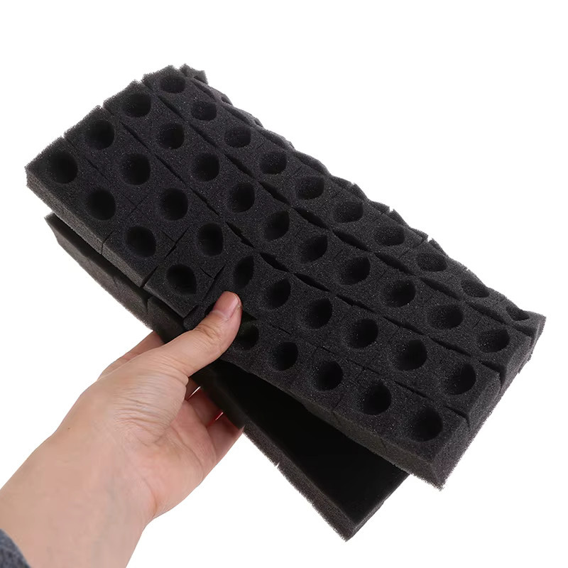 100 Stück Hydroponische Wachstumsschwämme in Schwarz für die Samenkeimung und Wasserkultur ohne Erde - Bild 3