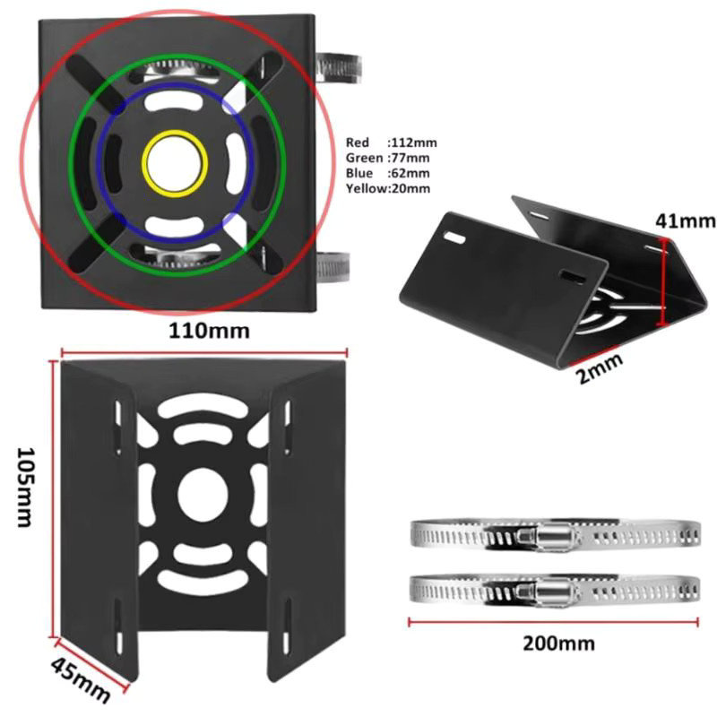 Universal Joint Pole Halterung für Überwachungskameras und Camcorder in Schwarz - Bild 2