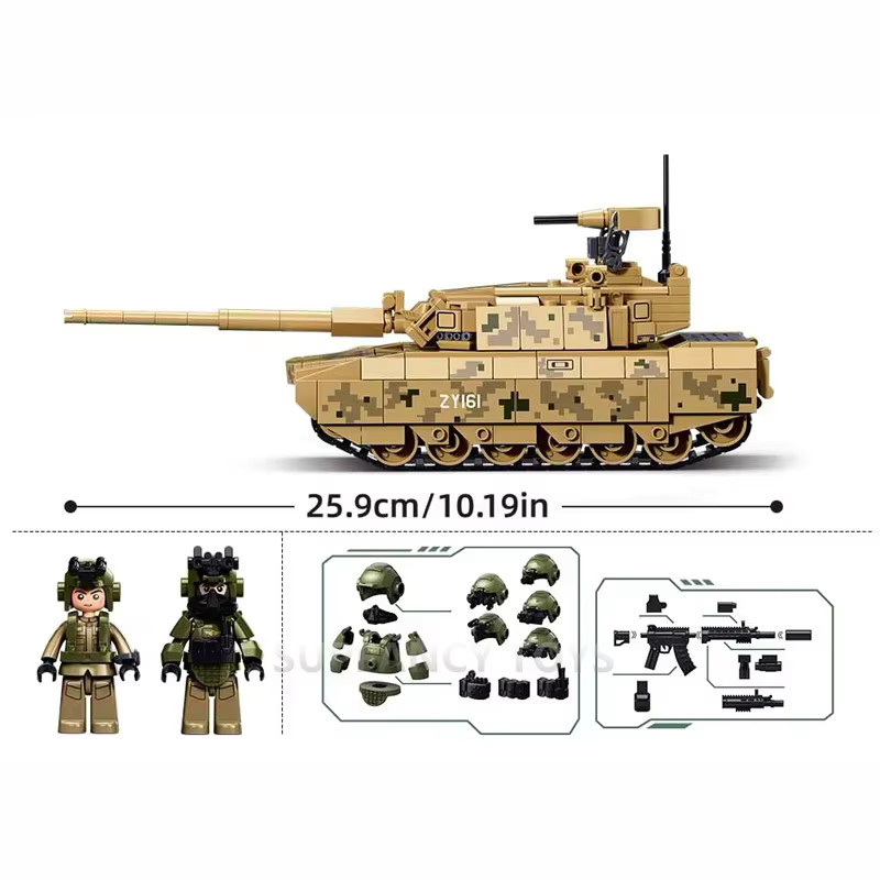 Sluban ZTZ-100S MBT Hauptkampfpanzer, Modellbausatz, 413 Teile, ab 8 Jahren - Bild 3