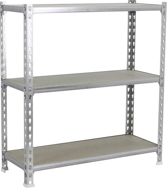 PROREGAL Schwerlastregal Baby Muli, silber, 3 Fachböden, H x B x T: 90 x 120 x 30 cm - Bild 1