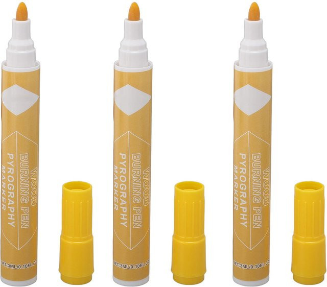 GoolRC Holzbrennstift Set für Pyrographie mit 3ml Tinte in Weiß und Gelb für Anfänger und Profis - Bild 1