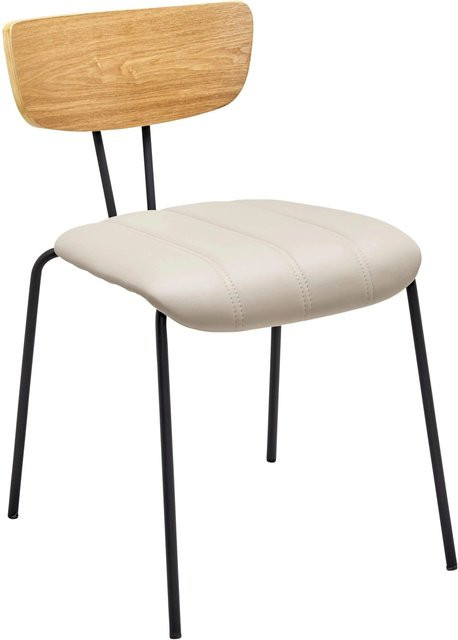 Bessagi Home Stuhl Cera Taupe Lederlook gepolstert - Bild 1