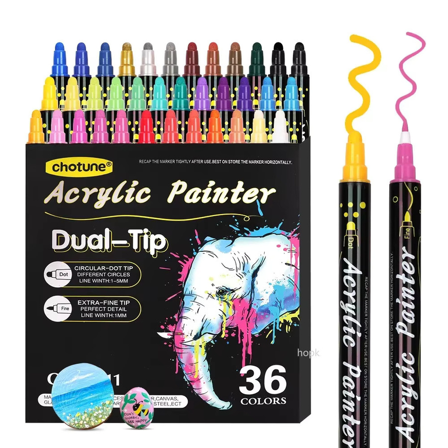 Acrylstifte Marker mit Doppelspitze in 12 Farben für Holz, Stein, Glas und Keramik - Bild 4