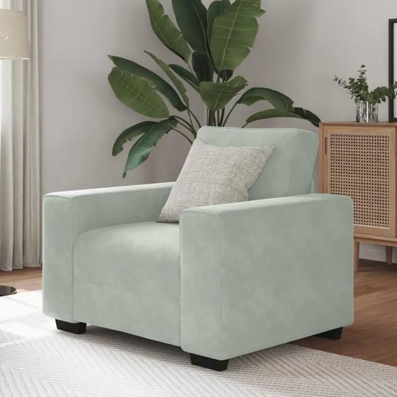 Modern Relaxsessel aus Samt von Vidaxl in Grau - Bild 1