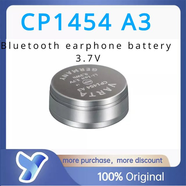 CP1454 A3 Kopfhörer Batterie 3,7 V mit Pins und Fuß in Silber - Bild 1