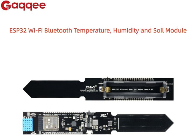 Gaqqee DHT11 Temperatur-, Luftfeuchtigkeits- und Bodenmodul für ESP32 Wi-Fi und Bluetooth in Schwarz mit 18650-Batteriehalter - Bild 1