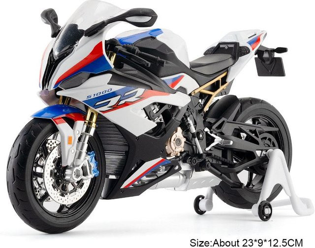 Linyi toy car R1250Gs S1000Rr Motorrad, Metalldruckguss Modell, 1:9, mit Sound und Licht, ab 14 Jahren - Bild 1