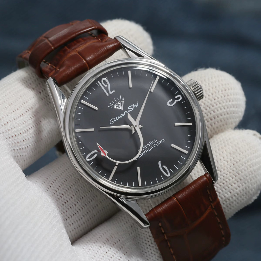 HEIMDALLR Armbanduhr, Handaufzug, 38 mm, Leder, Schwarz, Herren - Bild 2