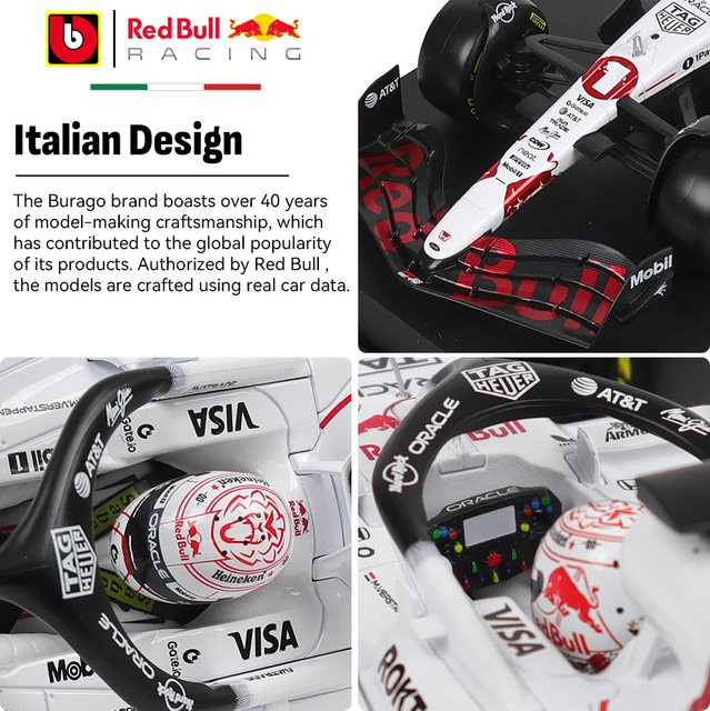 Bburago Red Bull Racing RB21 Grand Prix, Automodell, 1:18, Weiß, ab 14 Jahren - Bild 1