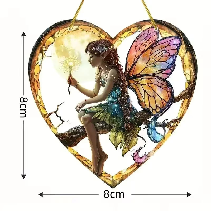 Magische Fee Suncatcher Herz aus Acryl in Mehrfarbig für Haus und Garten - Bild 3