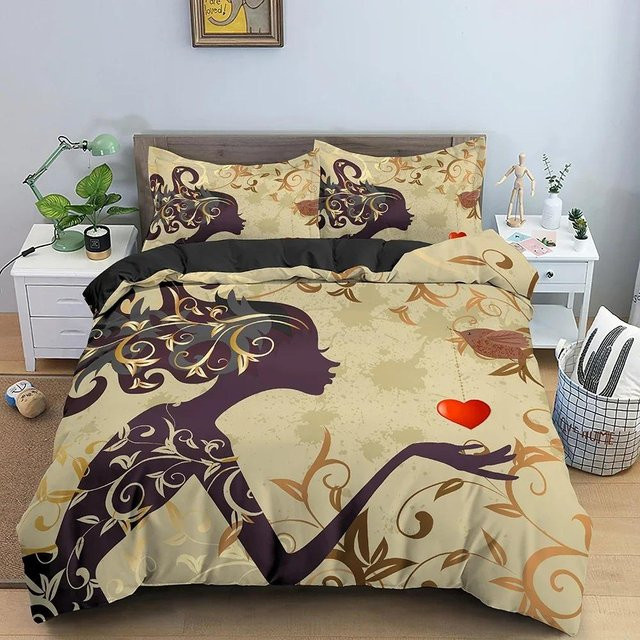 Bettbezug-Set für Mädchen mit Cartoon-Muster und Reißverschluss, B/B: 135 x 200 cm - Bild 1
