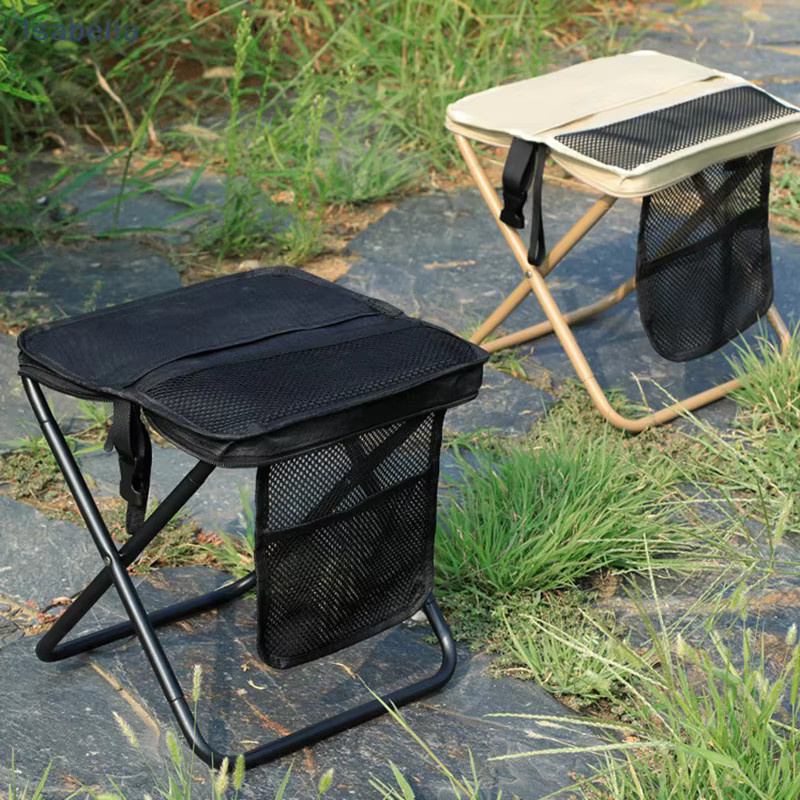 GUOMUZI Faltbarer Rucksackhocker, tragbarer Klapphocker mit Tragetasche, leichter Mini-Outdoor-Stuhl für Reisen - Bild 1