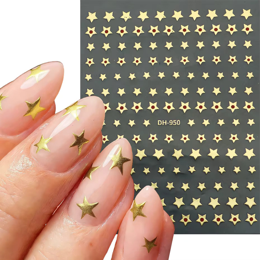 Full Beauty Nagelaufkleber Stern, Gold und Silber, Metallic, 2 Stück - Bild 7