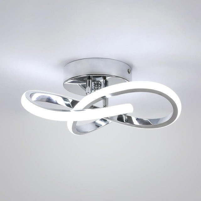 Moderne LED-Deckenleuchte in Silber für Küche, Flur und Wohnzimmer mit 22W und Kaltweiß 6500K - Bild 1