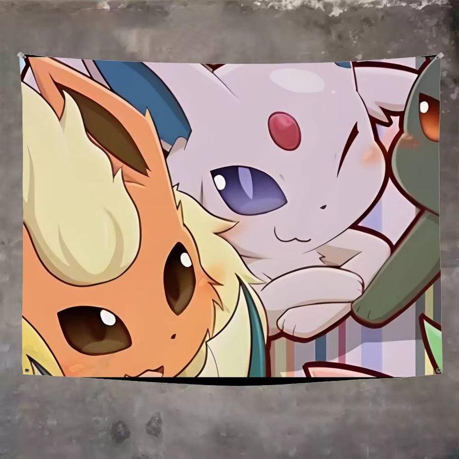 Beast Kingdom Eeveelution Wandteppich mit Tier-Illustration, Mehrfarbig, B: 70 cm, H: 50 cm - Bild 2