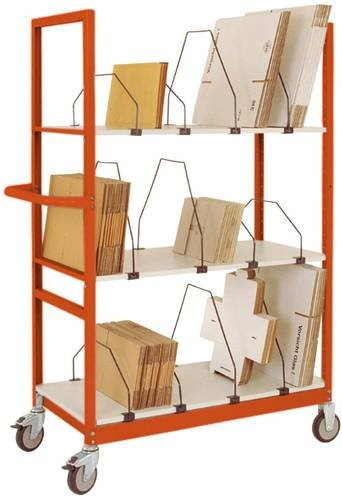 Manuflex Kartonagenwagen AS1402.0001 aus Stahl in Grün und Orange, B: 103,0 cm, H: 165,0 cm, T: 50,0 cm - Bild 1