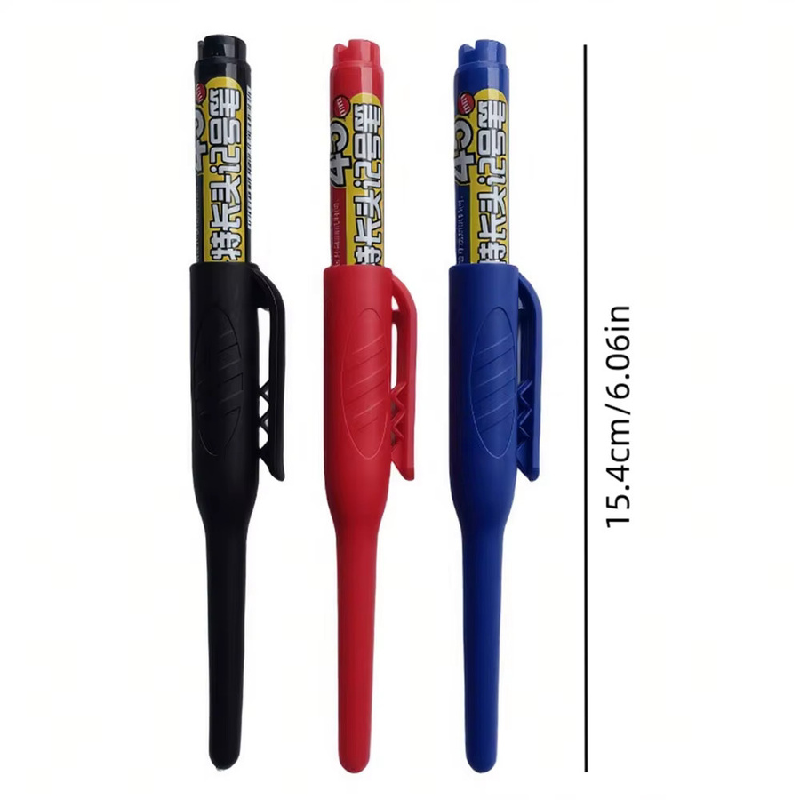 MROOFUL Markierungsstifte Set mit 45 mm Spitze, 12 Stück in Schwarz, Blau und Rot, zum Markieren von tiefen Löchern bei der Holzbearbeitung und beim Bohren von Fliesen - Bild 4