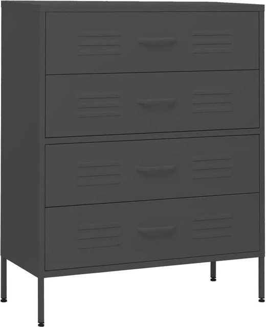vidaXL Kommode aus Stahl in Anthrazit, Industrial Design, B/T/H: 80 x 35 x 101,5 cm - Bild 1