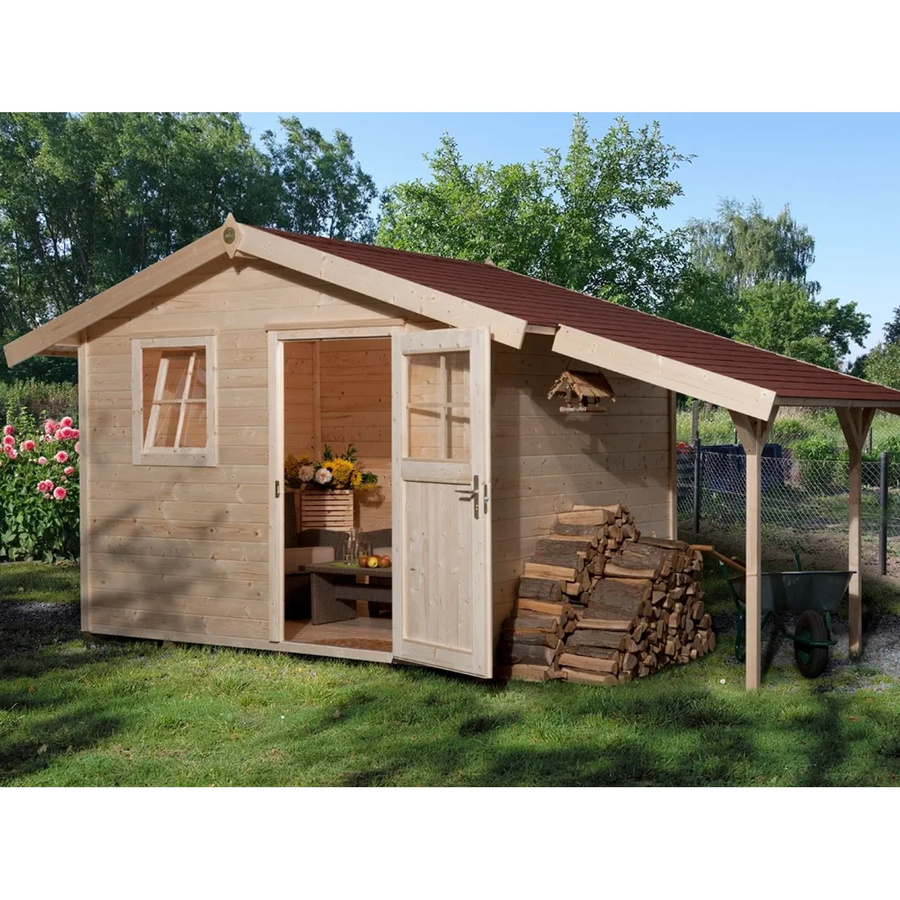 OBI Outdoor Living Holz-Gartenhaus Bozen mit Satteldach in Braun, Unbehandelt - Bild 2