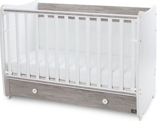 Lorelli Babybett Dream umbaubar als Schreibtisch oder Schaukelbett, Farbe Weiß/Grau, B/T/H: 120 x 60 x 80 cm (Hinweis: Maße basierend auf den bereitgestellten Werten 60x120 cm) - Bild 1