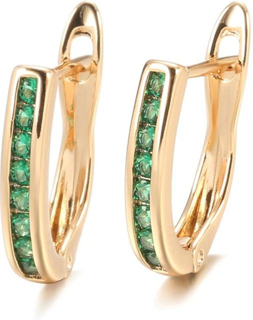 Kinel Jewelry Ohrringe, Roségold, grüner Zirkon, Damen - Bild 1
