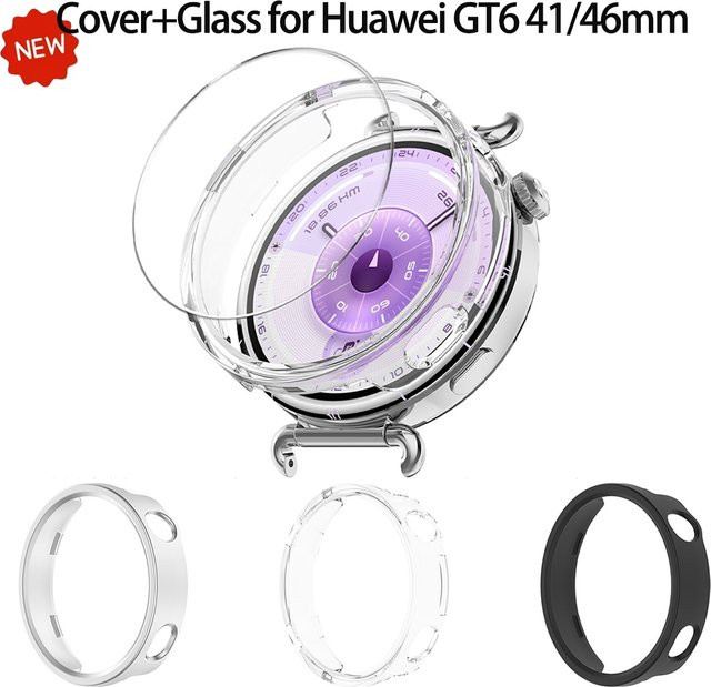 CAOWTAN Uhrenzubehör Glas, transparent, Huawei GT6 41/46mm, Unisex - Bild 1