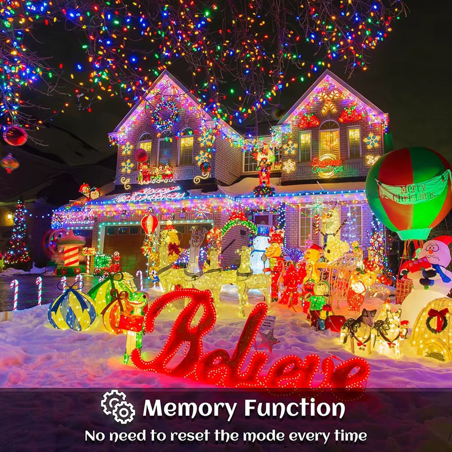 OSIDEN Solar LED Icicle Lichterkette Outdoor RGB Multicolour Vorhang Lichterkette mit 8 Modi für Garten und Weihnachtsdekoration - Bild 3