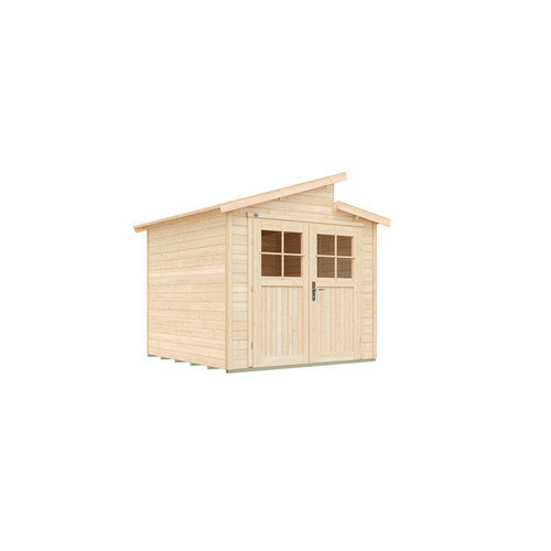WEKA Gartenhaus 226 Gr.2 aus europäischer Fichte in Beige mit Pultdach und Vordach B/H/T: 267 x 252 x 239 cm - Bild 5