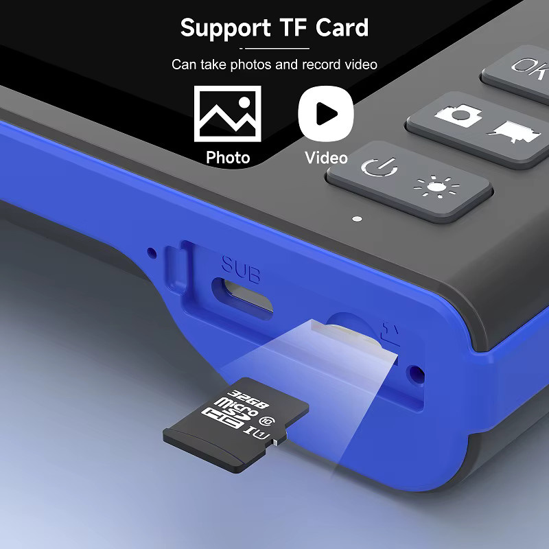 ILIHOME Industrie-Endoskop mit 7 Zoll IPS-Bildschirm, HD1080P Autofokus Kamera, wasserdicht mit LED und USB-Anschluss, Farbe: Blau - Bild 4
