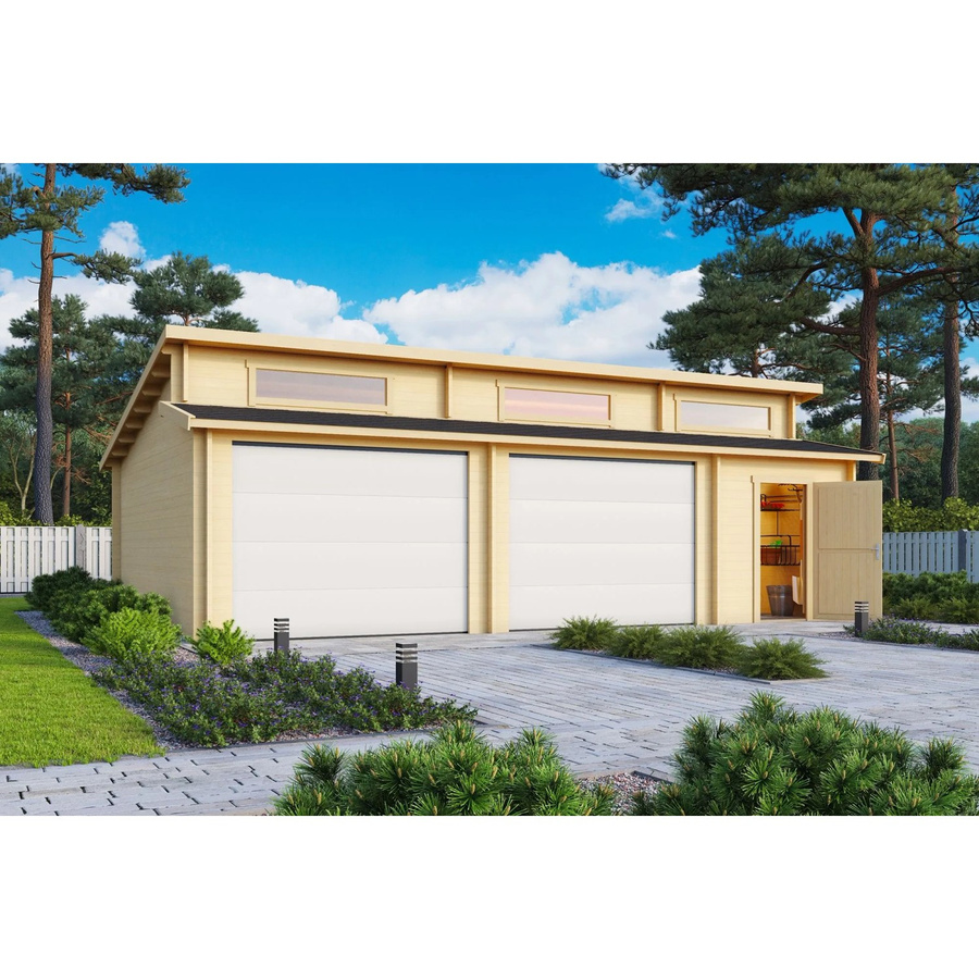 Blockgarage Lasita Maja Hawaii aus Holz in Braun, Außenmaß B: 820 cm, T: 579,6 cm - Bild 3
