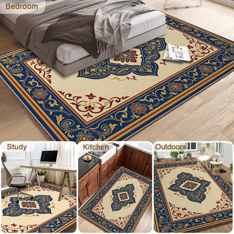 RAKKS Orient Teppich im neoklassischen europäischen Design, rechteckig, allergikerfreundlich, verschleißfest und pflegeleicht für dein Schlafzimmer - Bild 2