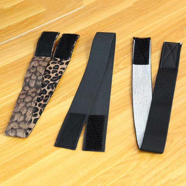 3 Stück Perücken Gummibänder, Silbrig, Leopard und Schwarz, Verstellbar - Bild 1