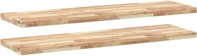 vidaXL Schweberegale Set aus Akazienholz Unbehandelt Braun B: 120 cm, T: 40 cm, H: 4 cm - Bild 1