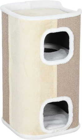 PawHut Kratztonne für Katzen mit 3 Ebenen in Beige aus Sisal und Polyester, B/T/H: 40 x 40 x 74 cm