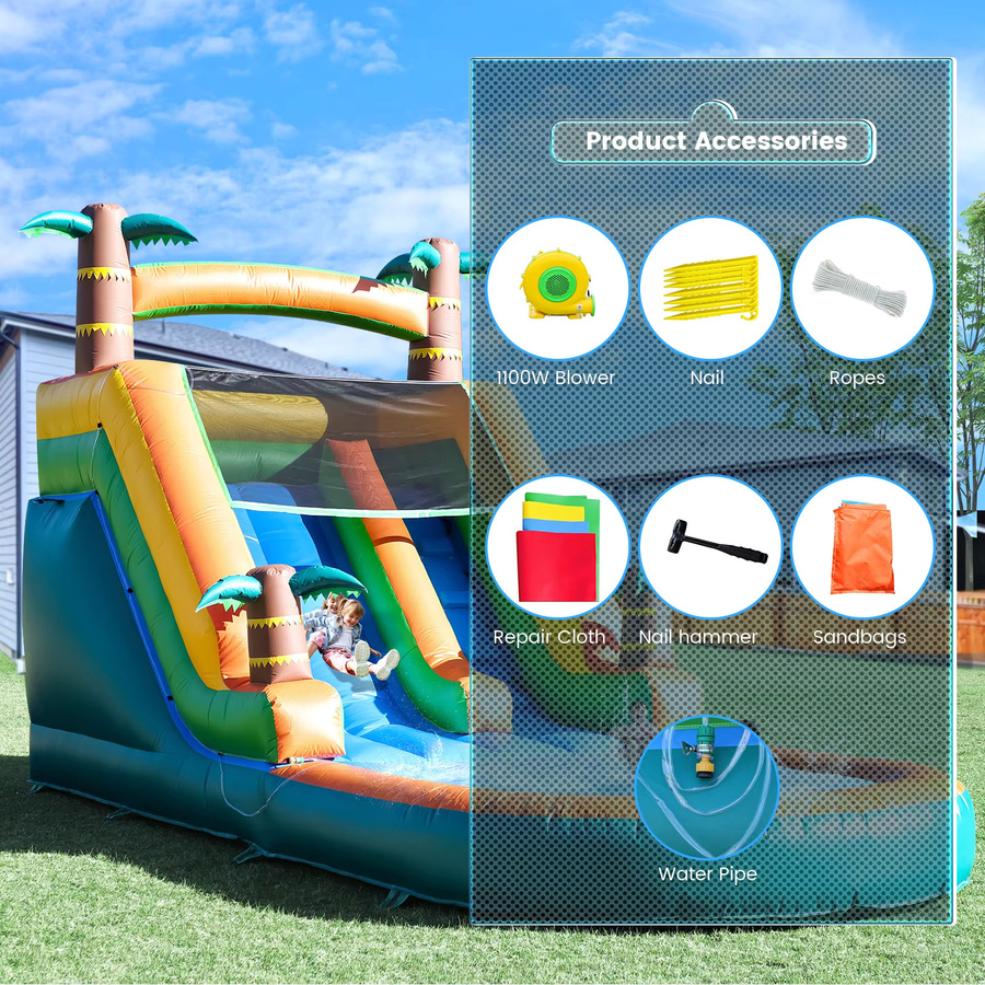 KING INFLATABLE Kommerzielle aufblasbare Wasserrutsche mit Pool aus PVC in Mehrfarbig - Bild 4