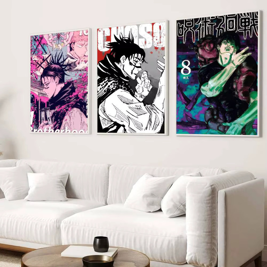 Jujutsu Kaisen Choso Anime Retro-Poster als selbstklebender Kraftpapier-Aufkleber für deine Raumdekoration, Mehrfarbig, 15 x 15 cm - Bild 2
