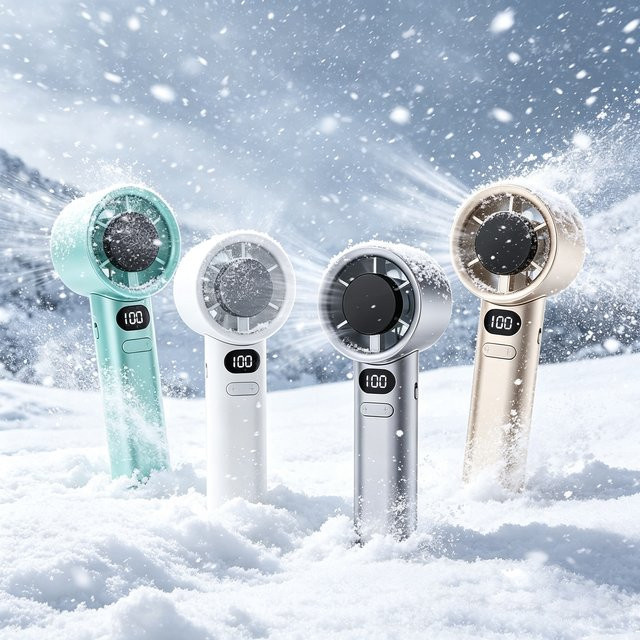 OUSSIRRO Mini-Ventilator mit 400-mAh-Akku und USB-Ladefunktion für Reisen und Outdoor-Aktivitäten - Bild 1