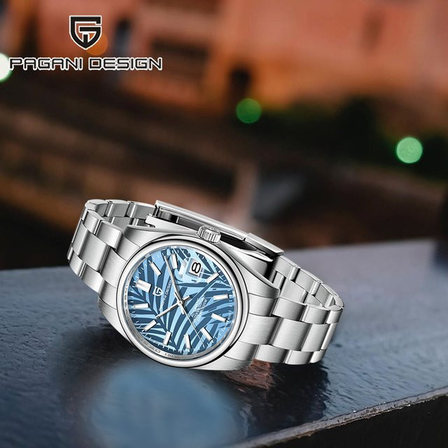 Pagani Design Armbanduhr, Automatik, Edelstahl, Blau, Saphirglas, Herren - Bild 1